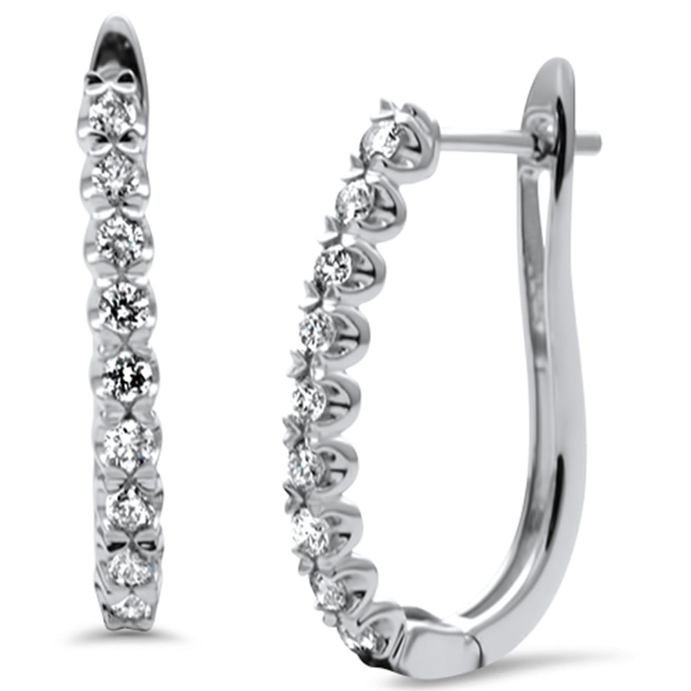 SPECIAL!.49ct G SI 14K White Gold Diamond Hoop Earrings