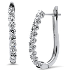 SPECIAL!.49ct G SI 14K White Gold Diamond Hoop Earrings