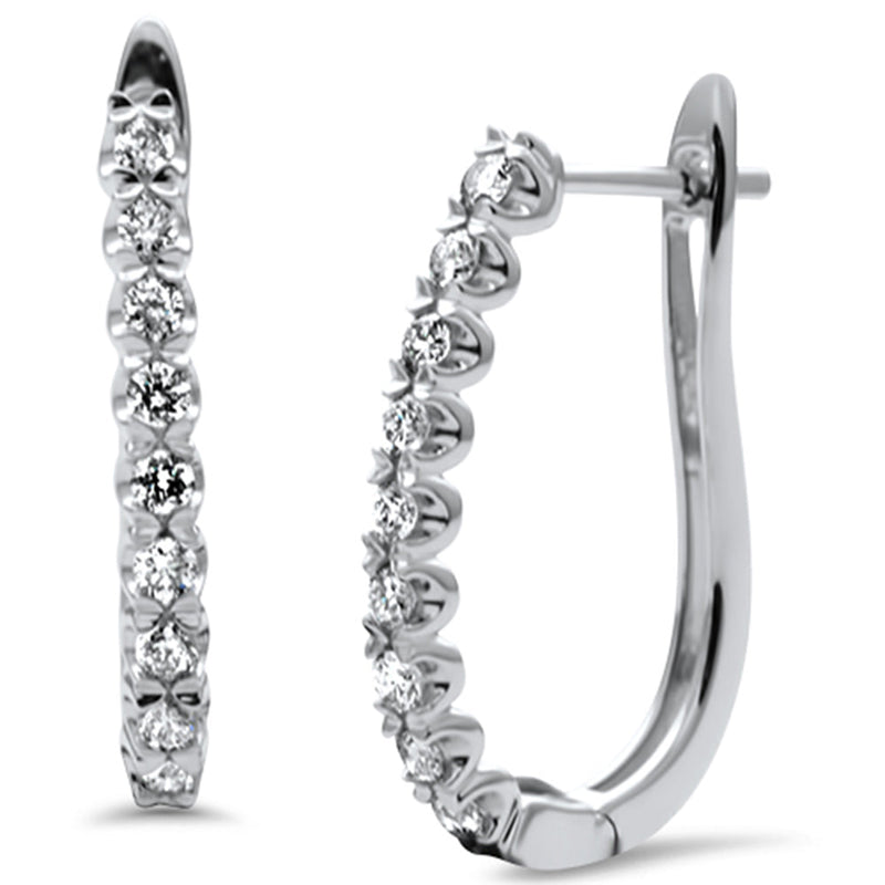 SPECIAL!.49ct G SI 14K White Gold Diamond Hoop Earrings