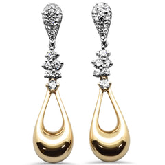 SPECIAL!.50ct G SI 14K Two Tone Gold Diamond Drop Dangle Earrings