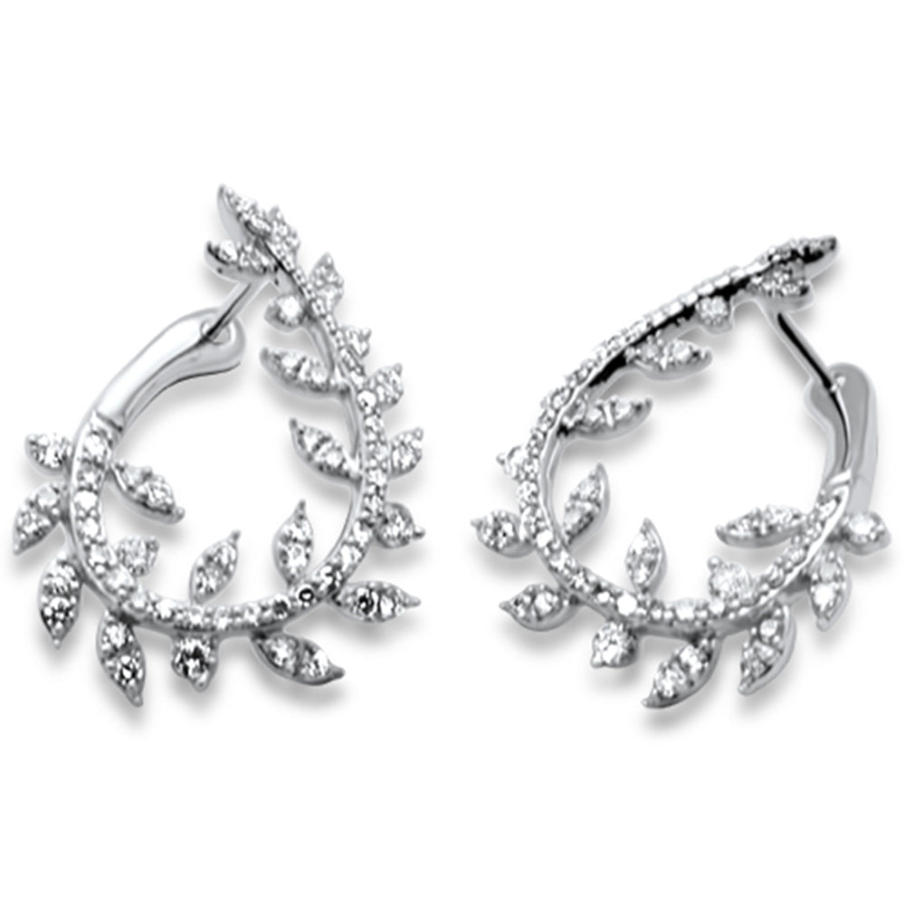 SPECIAL! .99ct G SI 14K White Gold Diamond Olive Branch Earrings