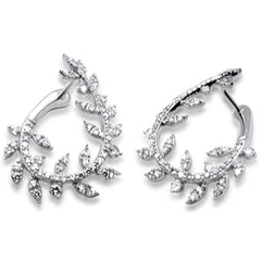 SPECIAL! .99ct G SI 14K White Gold Diamond Olive Branch Earrings