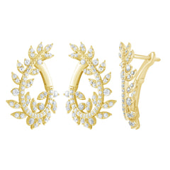 SPECIAL! .97ct G SI 14K Yellow Gold Diamond Olive Branch Earrings