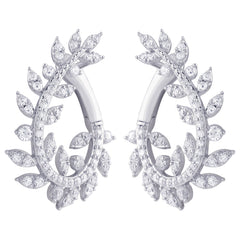 SPECIAL! .99ct G SI 14K White Gold Diamond Olive Branch Earrings