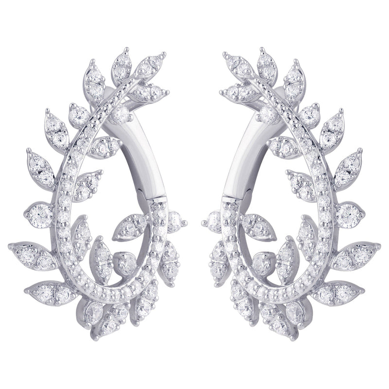 SPECIAL! .99ct G SI 14K White Gold Diamond Olive Branch Earrings