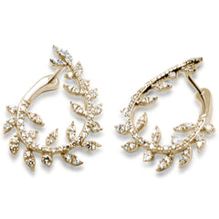 SPECIAL! .97ct G SI 14K Yellow Gold Diamond Olive Branch Earrings