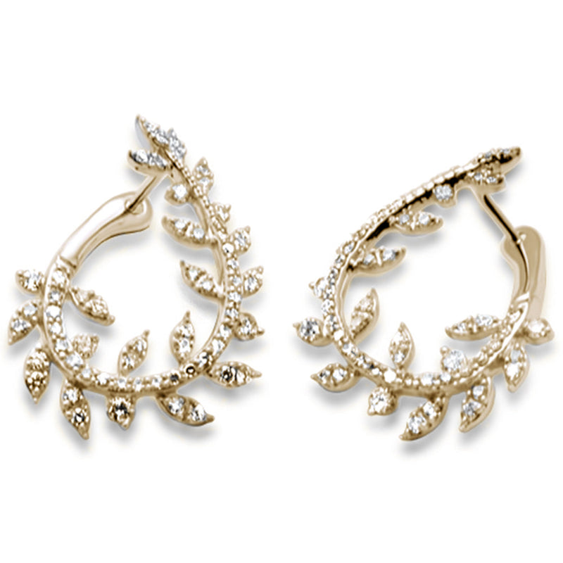 SPECIAL! .97ct G SI 14K Yellow Gold Diamond Olive Branch Earrings