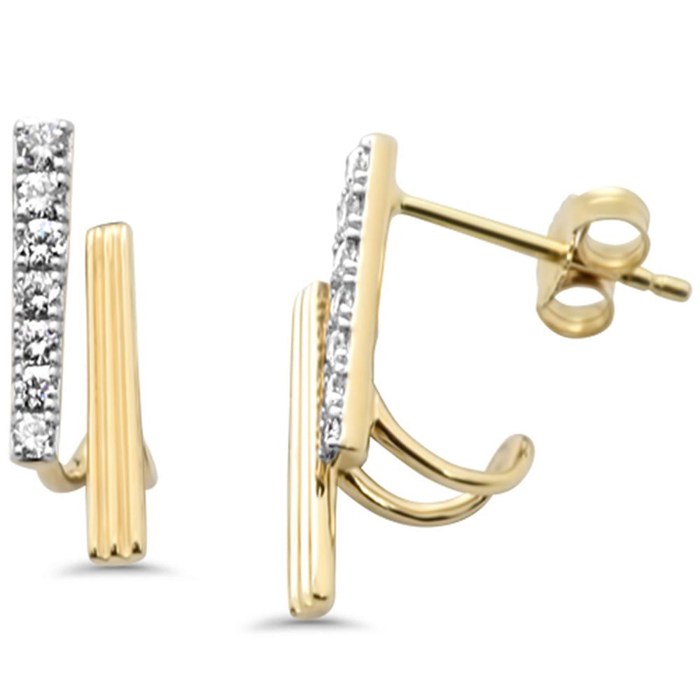 SPECIAL!.25ct G SI 14K Yellow Gold Diamond Double Line Earrings