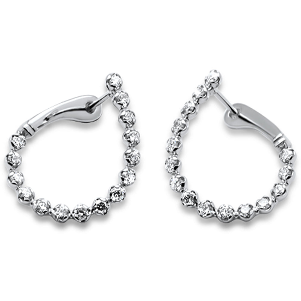 SPECIAL! 1.00ct G SI 14K White Gold Diamond Hoop Earrings