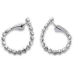 SPECIAL! 1.00ct G SI 14K White Gold Diamond Hoop Earrings