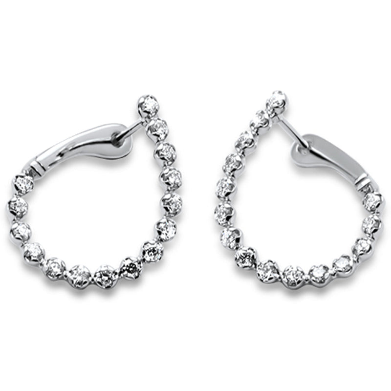 SPECIAL! 1.00ct G SI 14K White Gold Diamond Hoop Earrings