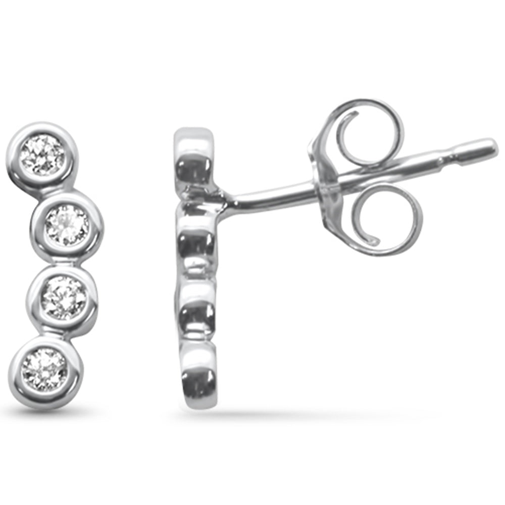 .18ct G SI 14K White Gold Diamond Bezel Set Earrings