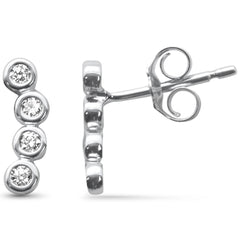 .18ct G SI 14K White Gold Diamond Bezel Set Earrings