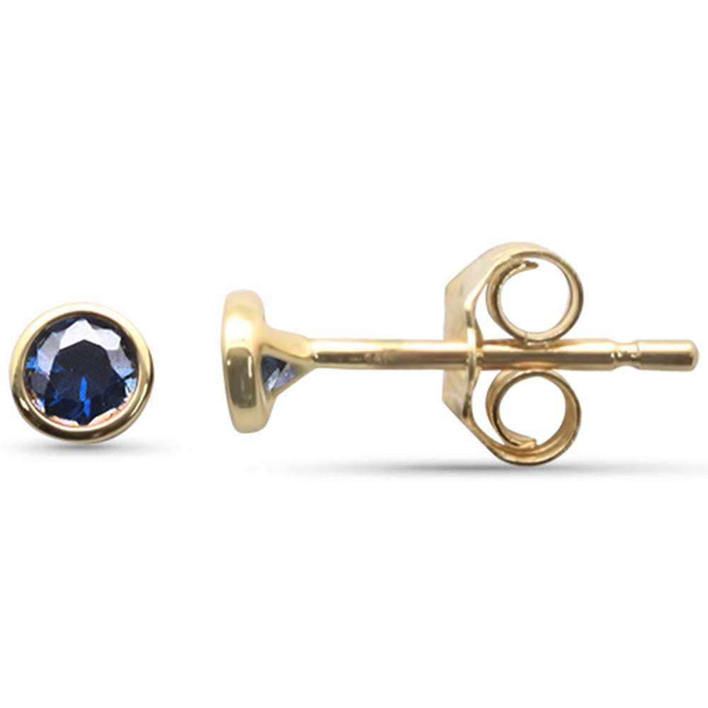 .27ct G SI 14K Yellow Gold Blue Sapphire Gemstone Earrings