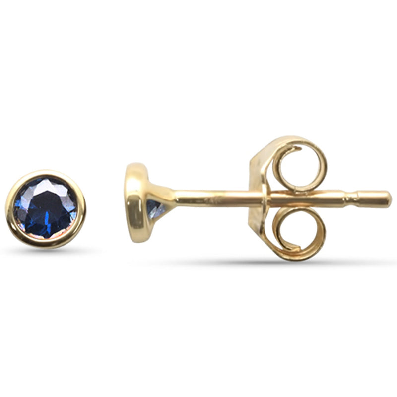 .27ct G SI 14K Yellow Gold Blue Sapphire Gemstone Earrings