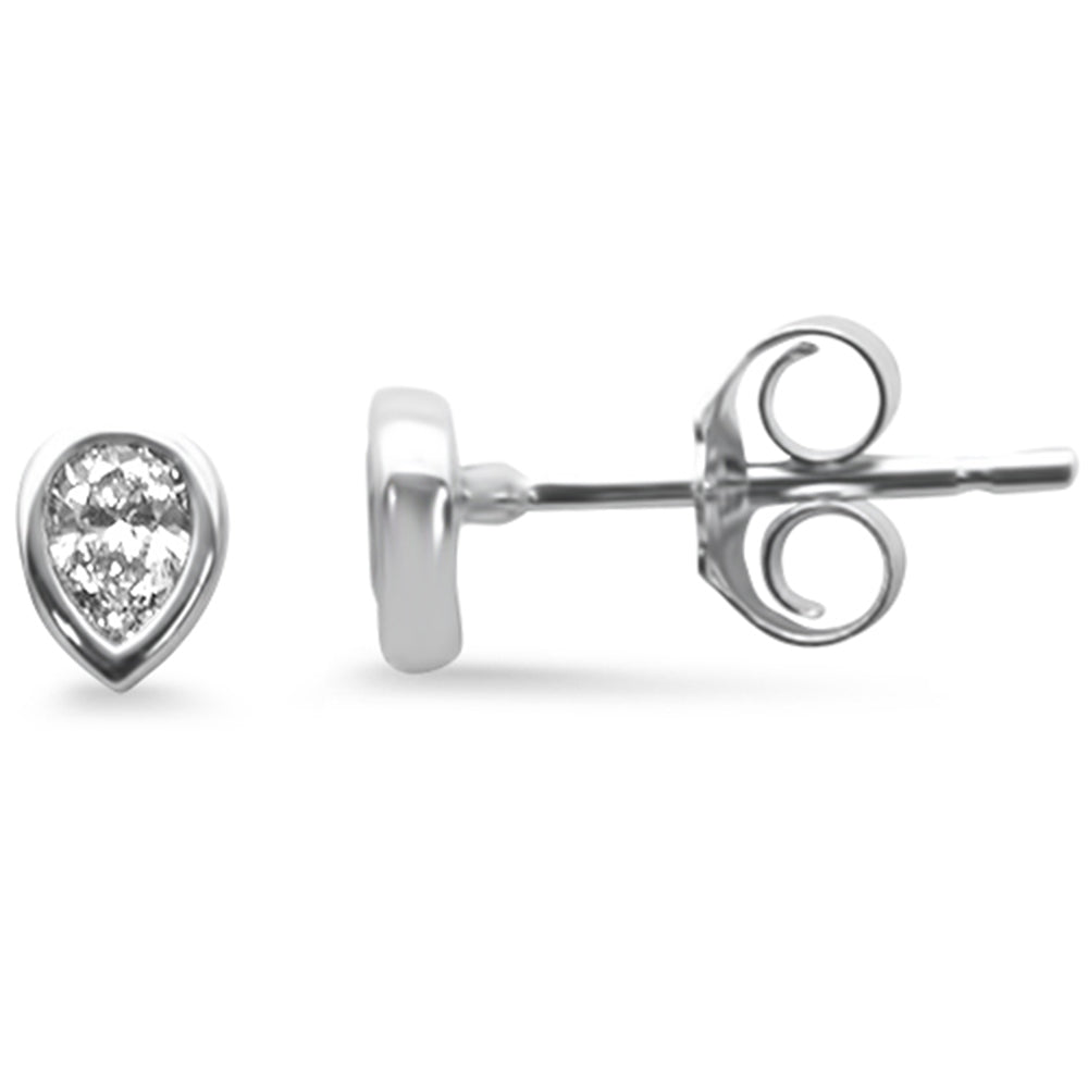SPECIAL! .19ct G SI 14K White Gold Diamond Pear Shape Petite Earrings
