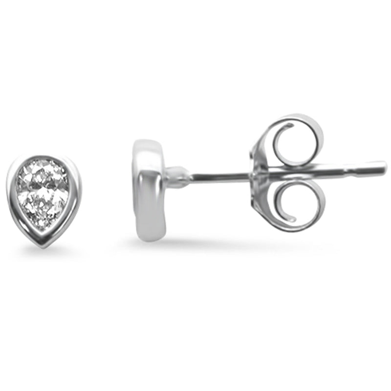 .22ct G SI 14K White Gold Diamond Pear Shape Petite Earrings