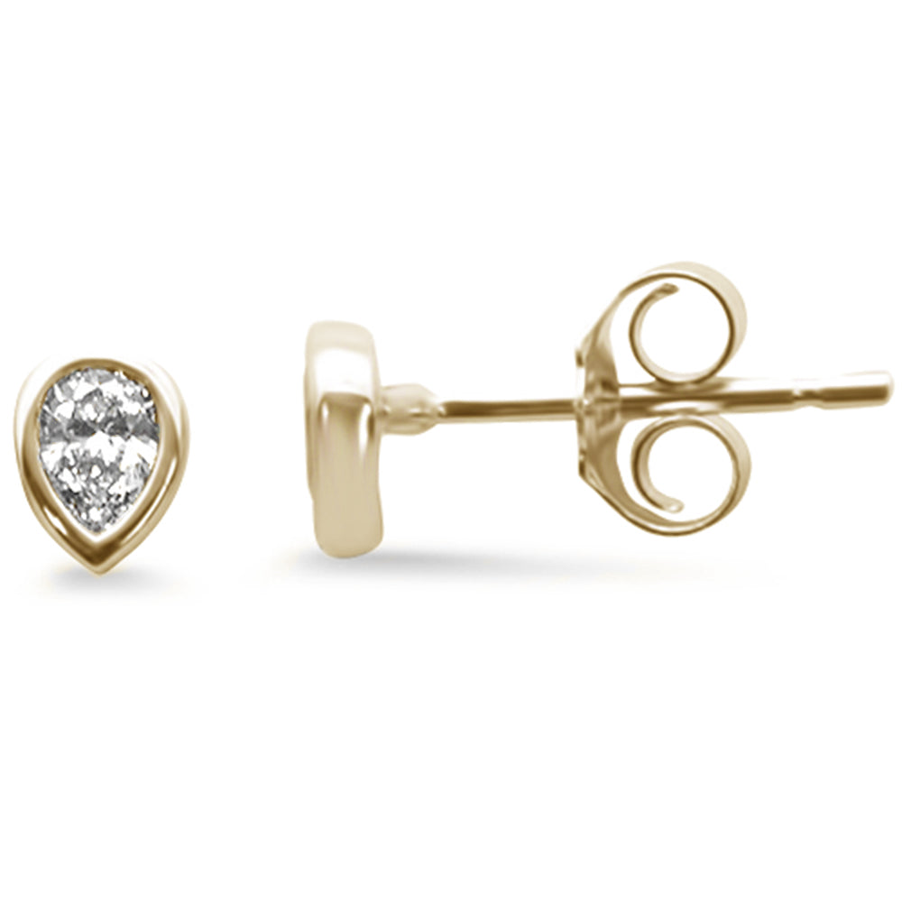 SPECIAL! .18ct G SI 14K Yellow Gold Diamond Pear Shape Petite Earrings