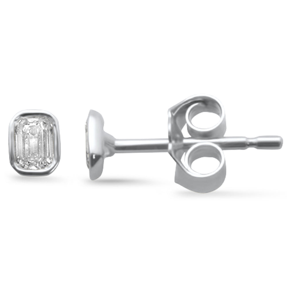 SPECIAL!.22ct G SI 14K White Gold Emerald Cut Diamond Stud Earrings