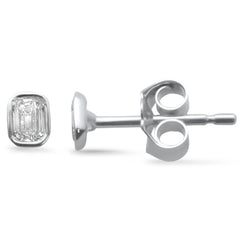 SPECIAL!.22ct G SI 14K White Gold Emerald Cut Diamond Stud Earrings