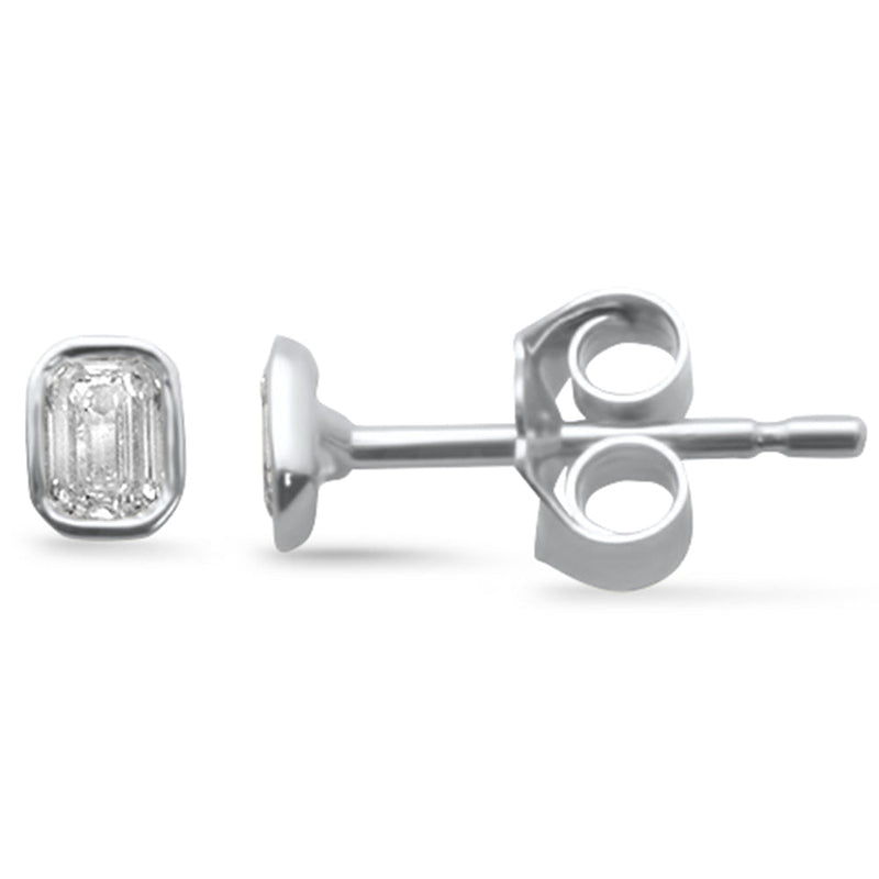 SPECIAL!.22ct G SI 14K White Gold Emerald Cut Diamond Stud Earrings