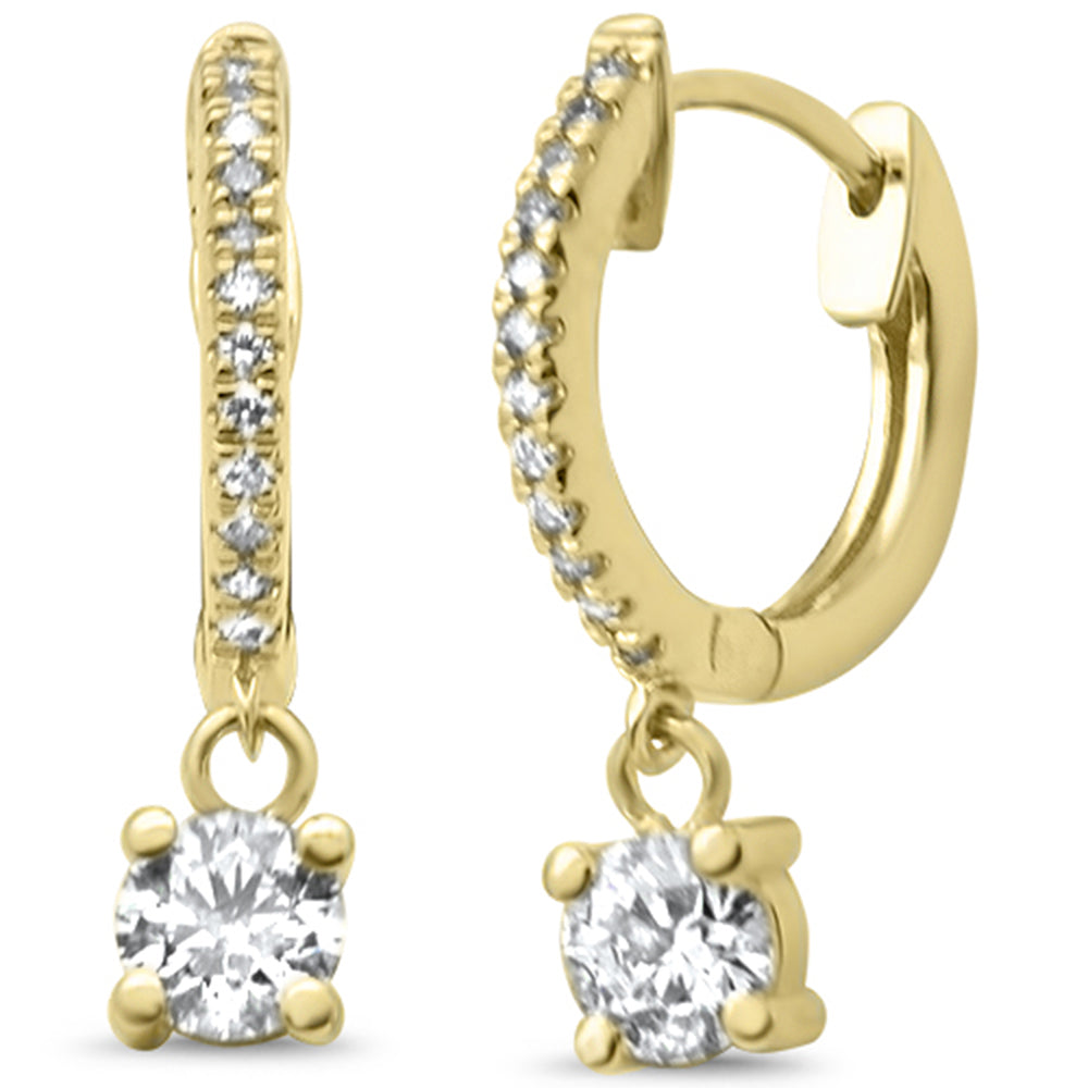 SPECIAL!.52ct G SI 14K Yellow Gold Diamond Dangling Hoop Earrings