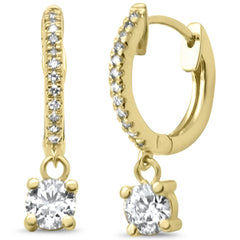 SPECIAL!.52ct G SI 14K Yellow Gold Diamond Dangling Hoop Earrings
