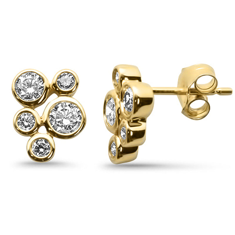 SPECIAL! .67ct G SI 14K Yellow Gold Diamond Bezel Set Bubble Style Earrings