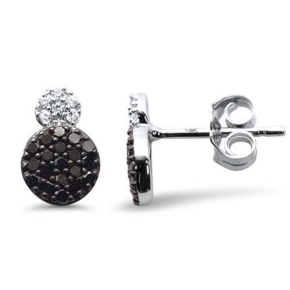 .36ct G SI 14K White Gold Black & White Diamond Earrings