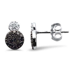 .36ct G SI 14K White Gold Black & White Diamond Earrings