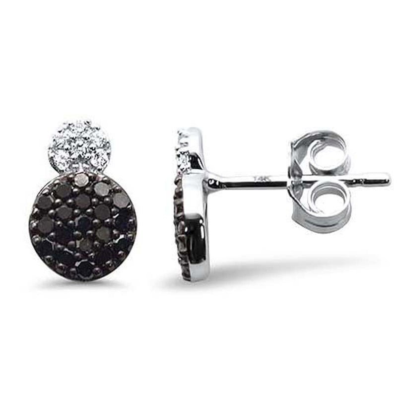 .36ct G SI 14K White Gold Black & White Diamond Earrings