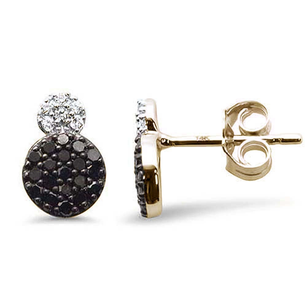 .36ct G SI 14K Yellow Gold Black & White Diamond Earrings