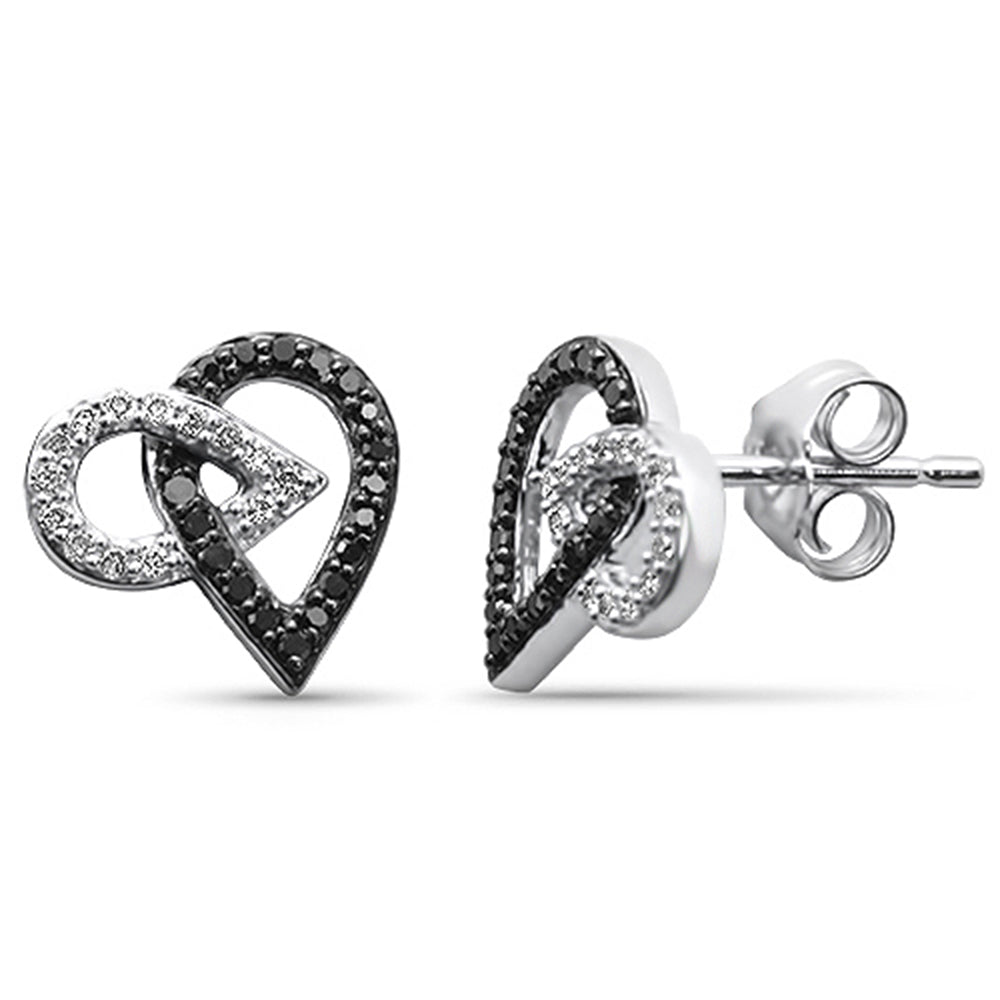 SPECIAL! .26ct G SI 14K White Gold Double Pear Shape Black & White Diamond Earrings