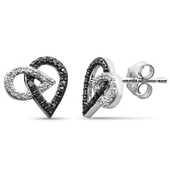 SPECIAL! .26ct G SI 14K White Gold Double Pear Shape Black & White Diamond Earrings