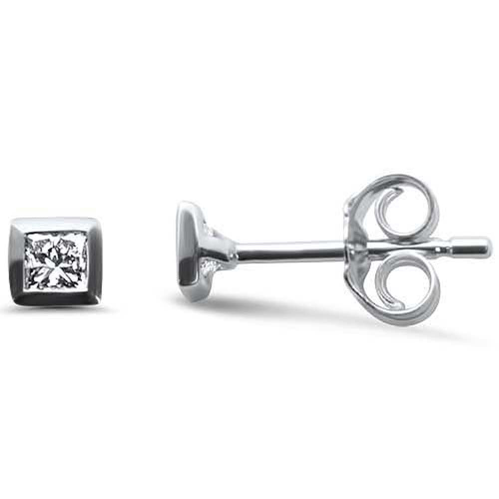 SPECIAL!.23ct G SI 14K White Gold Diamond Princess Cut Stud Earrings