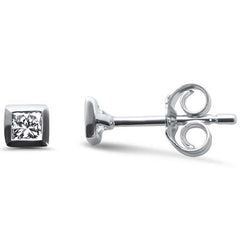 SPECIAL!.23ct G SI 14K White Gold Diamond Princess Cut Stud Earrings