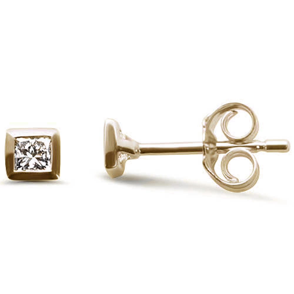 SPECIAL!.22ct G SI 14K Yellow Gold Diamond Princess Cut Stud Earrings