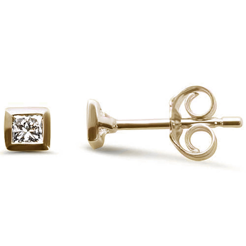 SPECIAL!.22ct G SI 14K Yellow Gold Diamond Princess Cut Stud Earrings
