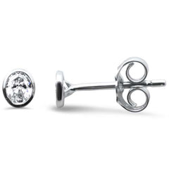 SPECIAL!.22ct G SI 14K White Gold Diamond Oval Shape Petite Earrings