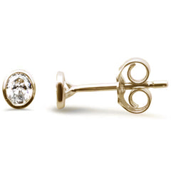 SPECIAL!.20ct G SI 14K Yellow Gold Diamond Oval Shape Petite Earrings