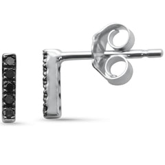 .09ct G SI 14K White Gold Black Diamond Earrings