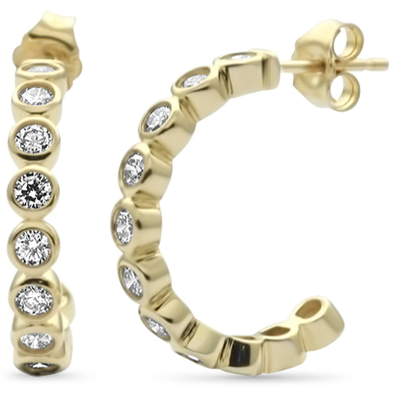 SPECIAL!1.25ct G SI 14K Yellow Gold Diamond Half Hoop Earrings