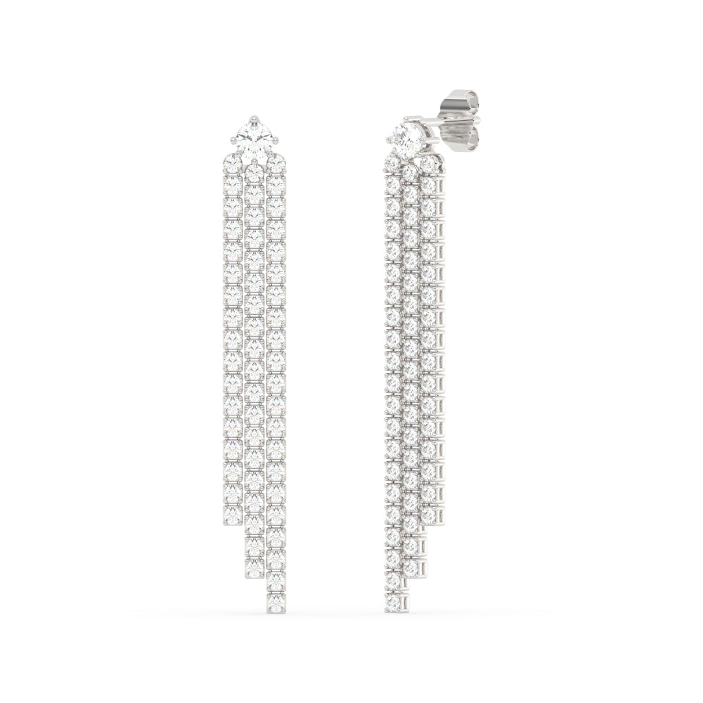 SPECIAL!3.00ct G SI 14K White Gold Diamond 3 Layers Drop Earrings