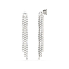 SPECIAL!3.00ct G SI 14K White Gold Diamond 3 Layers Drop Earrings