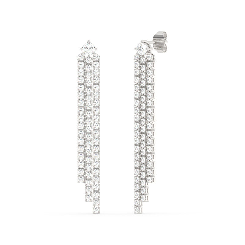 SPECIAL!3.00ct G SI 14K White Gold Diamond 3 Layers Drop Earrings