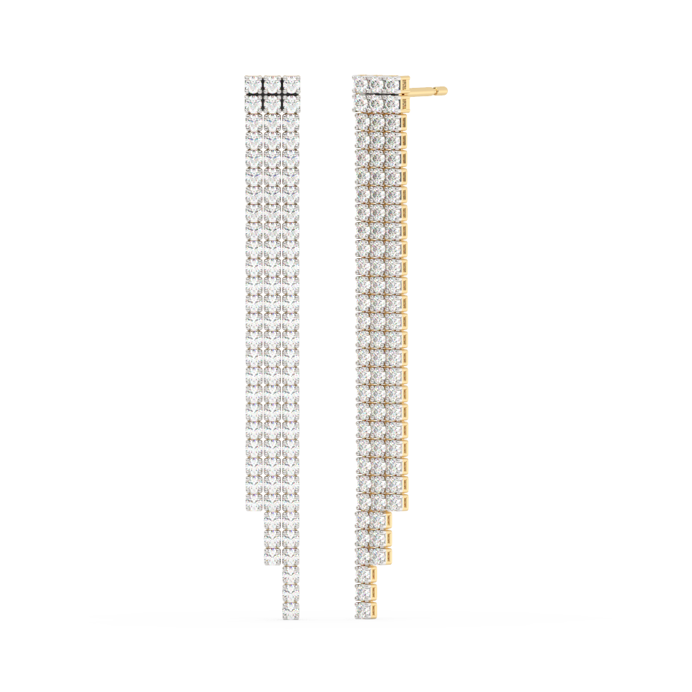 SPECIAL!2.50ct G SI 14K Yellow Gold Diamond 3 Layers Drop Earrings