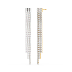 SPECIAL!2.50ct G SI 14K Yellow Gold Diamond 3 Layers Drop Earrings