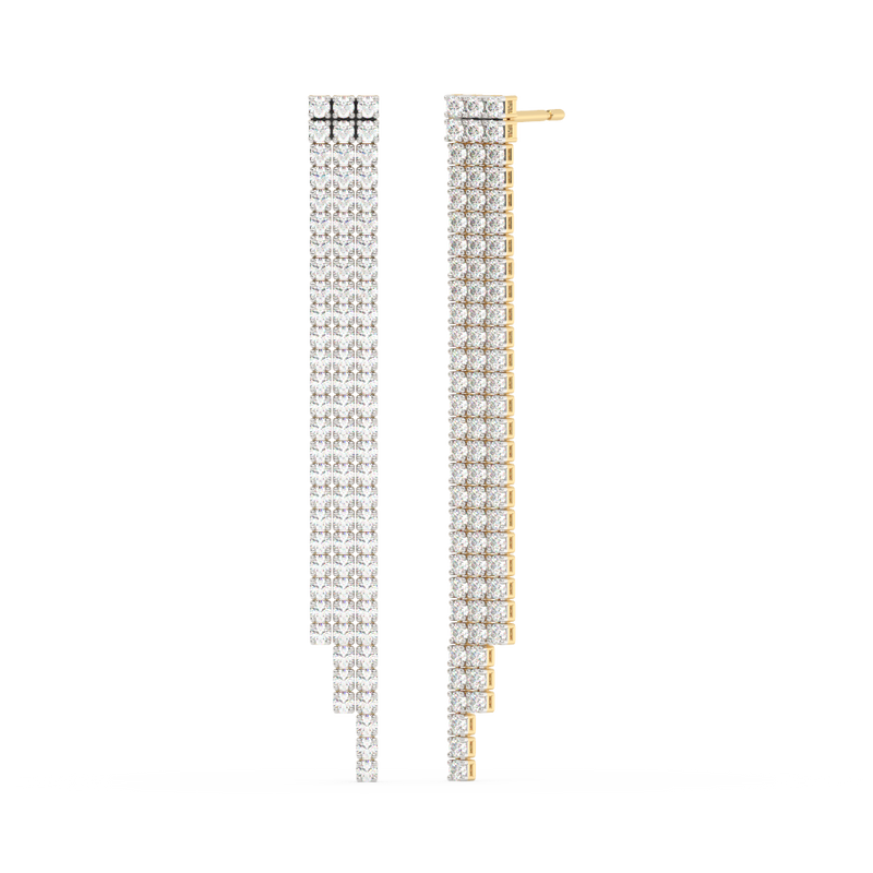 SPECIAL!2.50ct G SI 14K Yellow Gold Diamond 3 Layers Drop Earrings
