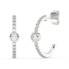 SPECIAL!.50ct G SI 14K White Gold Diamond Half Hoop Earrings
