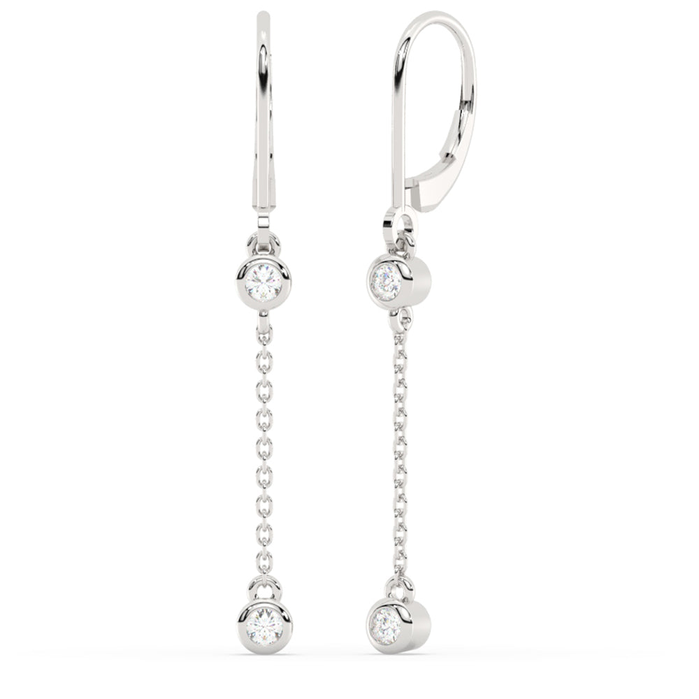SPECIAL!.25ct G SI 14K White Gold Diamond Drop Hoop Earrings
